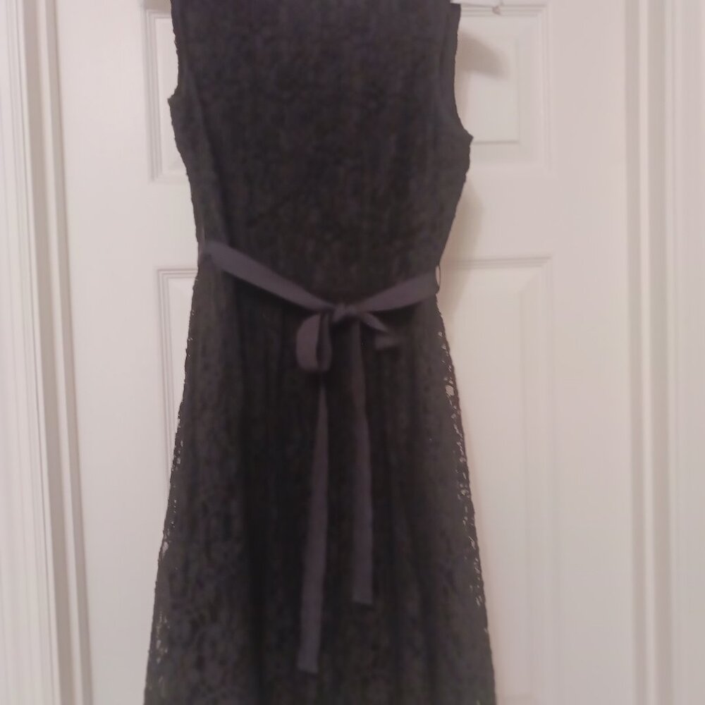 Garnet Hill - Black A-line, knee length lace dress